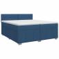 Preview: Boxspringbett mit Matratze mit Kopfteil Blau 200 x 200 cm Stoff