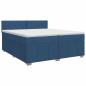 Preview: Boxspringbett mit Matratze mit Kopfteil Blau 200 x 200 cm Stoff