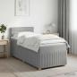 Preview: ARDEBO.de - Boxspringbett mit Matratze Hellgrau 80 x 200 cm Stoff