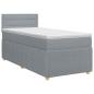 Preview: Boxspringbett mit Matratze Hellgrau 80 x 200 cm Stoff