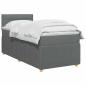 Preview: Boxspringbett mit Matratze Dunkelgrau 80 x 200 cm Stoff