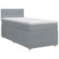 Preview: Boxspringbett mit Matratze Hellgrau 90 x 190 cm Stoff