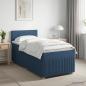 Preview: ARDEBO.de - Boxspringbett mit Matratze mit Kopfteil Blau 90 x 200 cm Stoff