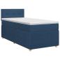 Preview: Boxspringbett mit Matratze mit Kopfteil Blau 90 x 200 cm Stoff