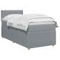 Preview: Boxspringbett mit Matratze Hellgrau 90 x 200 cm Stoff