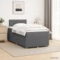 Preview: ARDEBO.de - Boxspringbett mit Matratze Dunkelgrau 120 x 190 cm Stoff