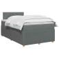 Preview: Boxspringbett mit Matratze Dunkelgrau 120 x 190 cm Stoff