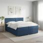 Preview: ARDEBO.de - Boxspringbett mit Matratze mit Kopfteil Blau 200 x 200 cm Stoff