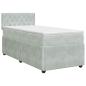 Preview: Boxspringbett mit Matratze Hellgrau 90 x 190 cm Samt