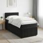 Preview: ARDEBO.de - Boxspringbett mit Matratze Schwarz 90 x 190 cm Samt