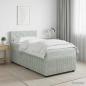 Preview: ARDEBO.de - Boxspringbett mit Matratze Hellgrau 90 x 190 cm Samt