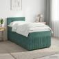 Preview: ARDEBO.de - Boxspringbett mit Matratze Dunkelgrün 90 x 200 cm Samt