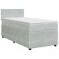 Preview: Boxspringbett mit Matratze Hellgrau 90 x 200 cm Samt