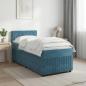 Preview: ARDEBO.de - Boxspringbett mit Matratze Dunkelblau 100 x 200 cm Samt