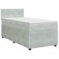 Preview: Boxspringbett mit Matratze Hellgrau 100 x 200 cm Samt