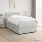 Preview: ARDEBO.de - Boxspringbett mit Matratze Hellgrau 120 x 190 cm Samt