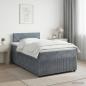Preview: ARDEBO.de - Boxspringbett mit Matratze Dunkelgrau 120 x 190 cm Samt
