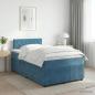 Preview: ARDEBO.de - Boxspringbett mit Matratze Dunkelblau 120 x 200 cm Samt
