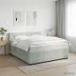 Preview: ARDEBO.de - Boxspringbett mit Matratze Hellgrau 140 x 190 cm Samt