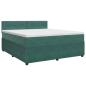 Preview: Boxspringbett mit Matratze Dunkelgrün 140 x 190 cm Samt