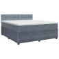 Preview: Boxspringbett mit Matratze Dunkelgrau 140 x 200 cm Samt