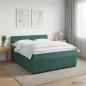 Preview: ARDEBO.de - Boxspringbett mit Matratze Dunkelgrün 140 x 200 cm Samt