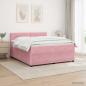 Preview: ARDEBO.de - Boxspringbett mit Matratze mit Kopfteil Rosa 180 x 200 cm Samt