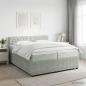 Preview: ARDEBO.de - Boxspringbett mit Matratze Hellgrau 200 x 200 cm Samt