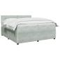 Preview: Boxspringbett mit Matratze Hellgrau 200 x 200 cm Samt
