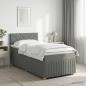 Preview: ARDEBO.de - Boxspringbett mit Matratze Dunkelgrau 90 x 190 cm Stoff