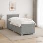 Preview: Boxspringbett mit Matratze und LED Hellgrau 80 x 200 cm Stoff