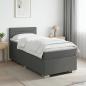 Preview: ARDEBO.de - Boxspringbett mit Matratze und LED Dunkelgrau 80 x 200 cm Stoff