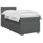 Preview: Boxspringbett mit Matratze und LED Dunkelgrau 80 x 200 cm Stoff