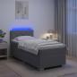 Preview: ARDEBO.de - Boxspringbett mit Matratze und LED Hellgrau 80 x 200 cm Stoff