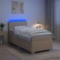 Preview: ARDEBO.de - Boxspringbett mit Matratze und LED Creme 80 x 200 cm Stoff