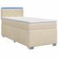 Preview: Boxspringbett mit Matratze und LED Creme 80 x 200 cm Stoff