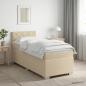 Preview: Boxspringbett mit Matratze und LED Creme 80 x 200 cm Stoff