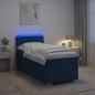 Preview: ARDEBO.de - Boxspringbett mit Matratze und LED Blau 90 x 190 cm Stoff