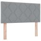 Preview: Boxspringbett mit Matratze und LED Hellgrau 90 x 190 cm Stoff