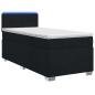 Preview: Boxspringbett mit Matratze und LED Schwarz 90 x 200 cm Stoff