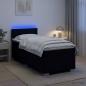Preview: Boxspringbett mit Matratze und LED Schwarz 90 x 200 cm Stoff