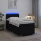 Preview: ARDEBO.de - Boxspringbett mit Matratze und LED Schwarz 100 x 200 cm Stoff