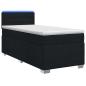 Preview: Boxspringbett mit Matratze und LED Schwarz 100 x 200 cm Stoff