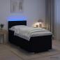 Preview: ARDEBO.de - Boxspringbett mit Matratze und LED Schwarz 100 x 200 cm Stoff