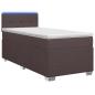 Preview: Boxspringbett mit Matratze und LED Dunkelbraun 100 x 200 cm