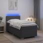 Preview: Boxspringbett mit Matratze und LED Dunkelgrau 100 x 200 cm