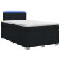 Preview: Boxspringbett mit Matratze und LED Schwarz 120 x 190 cm Stoff