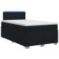 Preview: Boxspringbett mit Matratze und LED Schwarz 120 x 190 cm Stoff