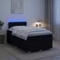 Preview: ARDEBO.de - Boxspringbett mit Matratze und LED Schwarz 120 x 200 cm Stoff