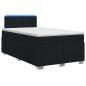 Preview: Boxspringbett mit Matratze und LED Schwarz 120 x 200 cm Stoff
